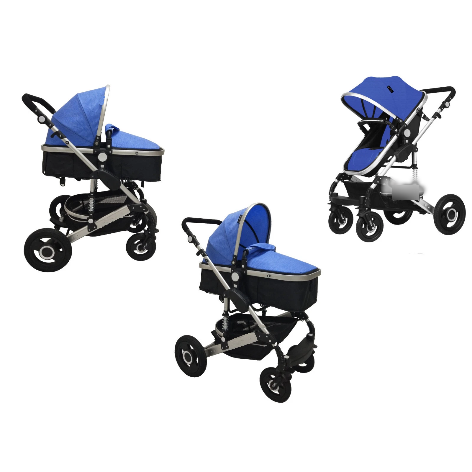 Einzelkinderwagen Chrom 2in1 – Verschiedene Farben